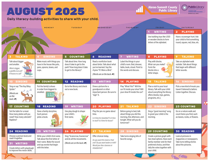 PLA Early Childhood Calendar