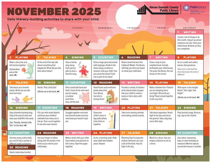 PLA Early Childhood Calendar