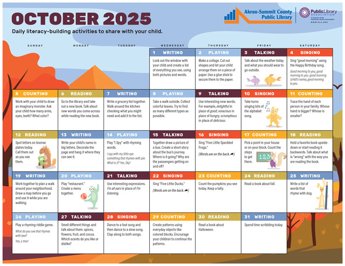 PLA Early Childhood Calendar