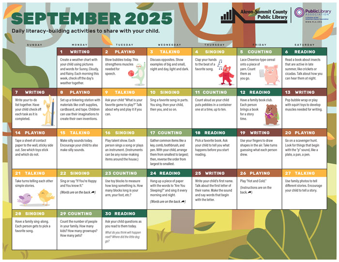 PLA Early Childhood Calendar