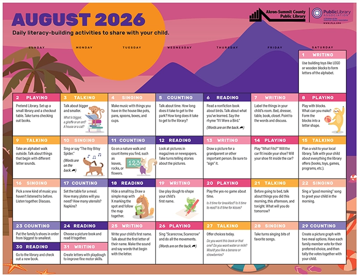 PLA Early Childhood Calendar