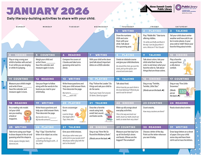 PLA Early Childhood Calendar