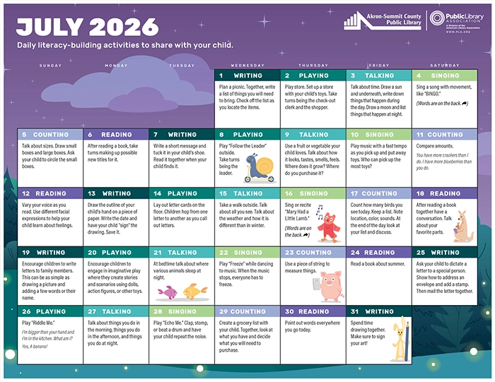 PLA Early Childhood Calendar