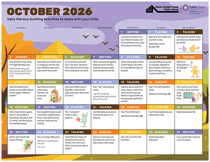 PLA Early Childhood Calendar