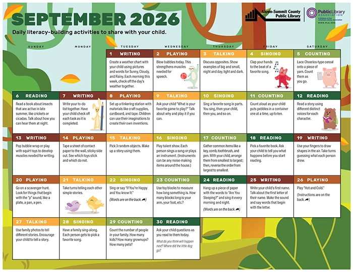PLA Early Childhood Calendar