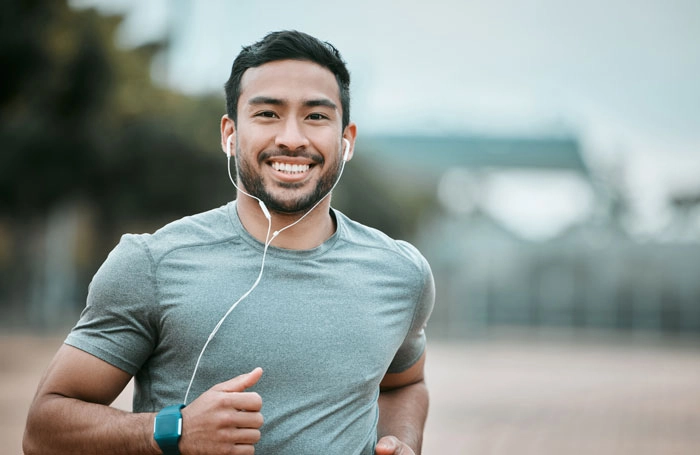 Man running with headphones