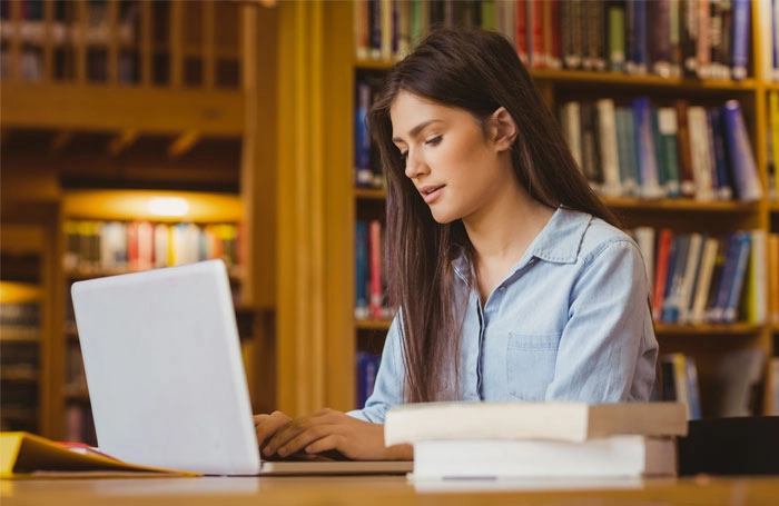 woman on a laptop
